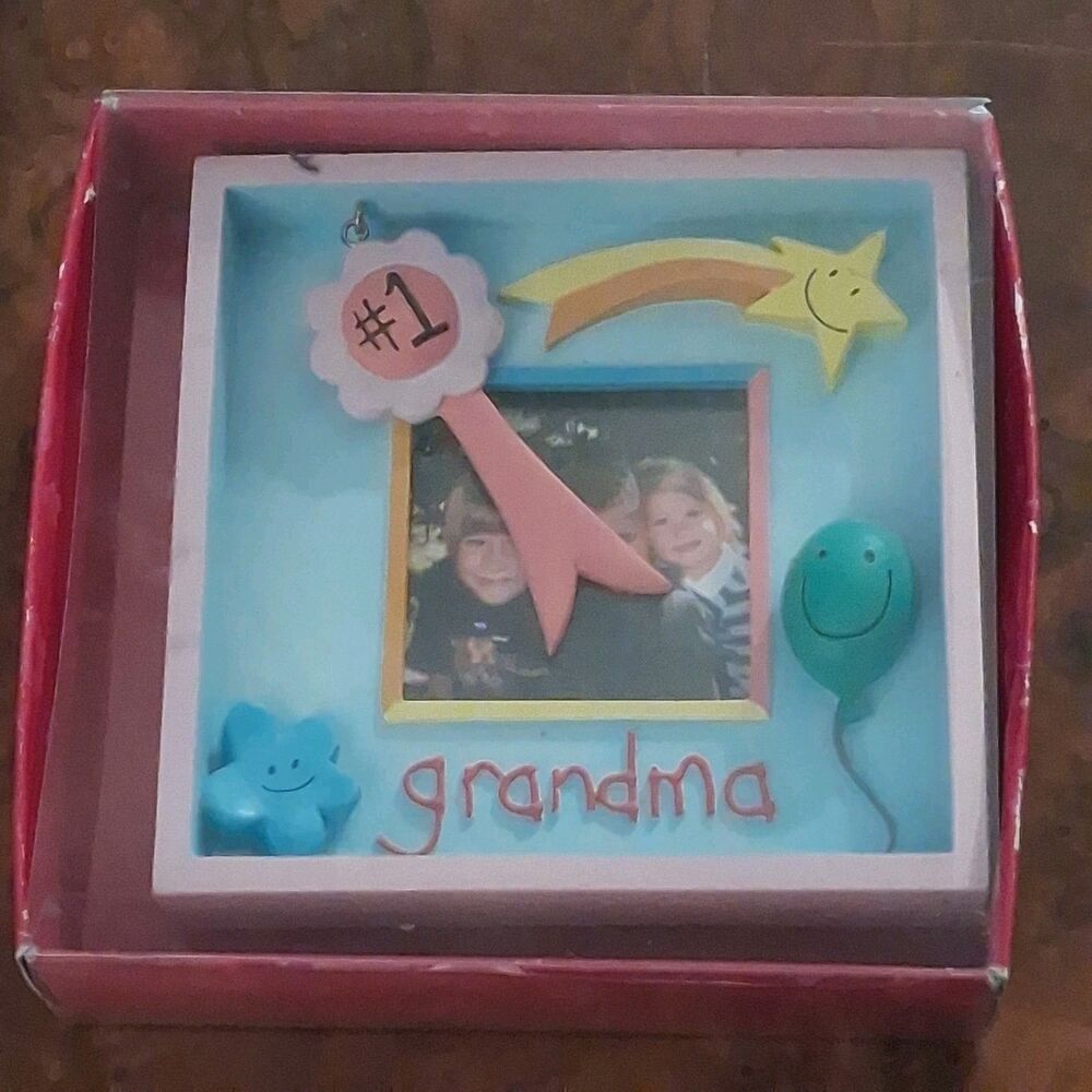 russ berrie skribbles shadowbox picture frame grandma 1 handpainted 37571 nib